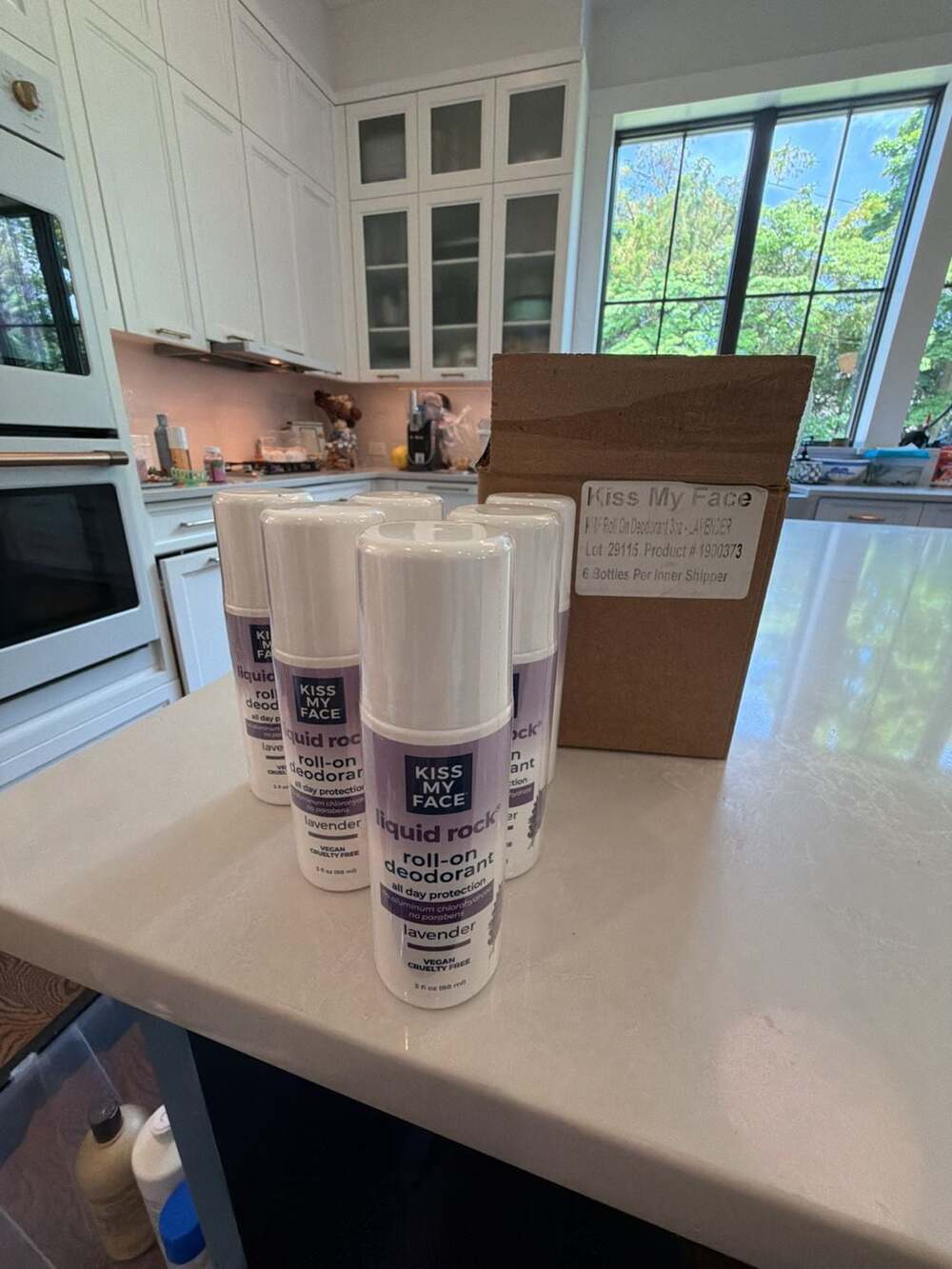 Kiss My Face Liquid Rock Roll-On Deodorant Lavender 3oz (6-Pack) SEALED